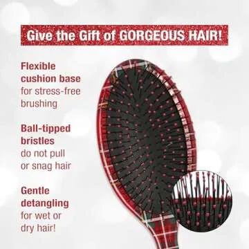 CONAIR Spa Tartan Band & Detangle Brush Set - Perfect Gift