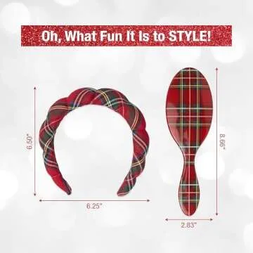 CONAIR Spa Tartan Band & Detangle Brush Set - Perfect Gift