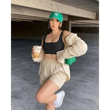 Stylish OLCHEE Ribbed Seamless Crop Tops for Women