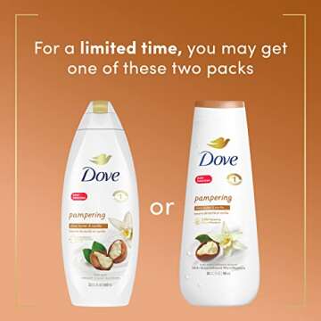 Dove Body Wash for Dry Skin Shea Butter with Warm Vanilla Cleanser That Effectively Washes Away Bacteria While Nourishing Your Skin 22 oz