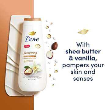 Dove Body Wash for Dry Skin Shea Butter with Warm Vanilla Cleanser That Effectively Washes Away Bacteria While Nourishing Your Skin 22 oz