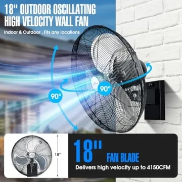 iLiving 18" Outdoor Oscillating Fan for Patios and Workshops