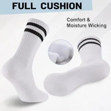 Ultrafun Striped Crew Athletic Socks for All Ages
