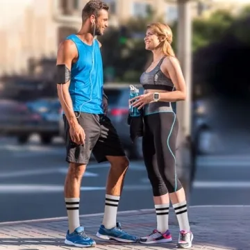 Ultrafun Striped Crew Athletic Socks for All Ages