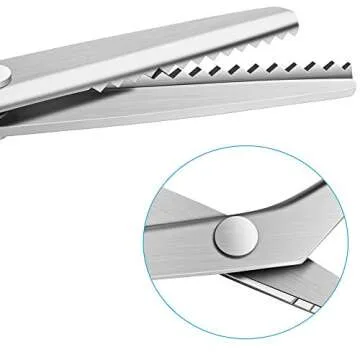 Pinking Shears Serrated,Comfort Grips Handled, Professional Dressmaking Sewing Craft Zig Zag Cut Scissors, Suitable for Many Kinds of Fabrics and Paper, 9 Inch