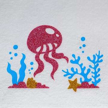 Ebsem Marine & Sea Life Hand Dish Towel 2 Pieces Set Premium Quality Turkish Towels Super Soft, Plush and Highly Absorbent Hammam Gym Nautical Yacht Boat Design (White, Jellyfish)