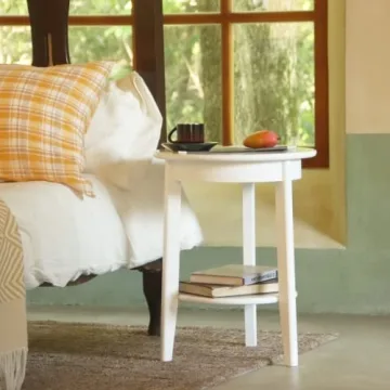 MaxSmeo White Side Table - Modern Mid Century Design