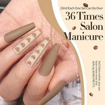 Born Pretty Brown Gel Nail Polish Skin Tone Nude Gel Polish Roasted Chestnuts Chocolate Gel Polish Collection Neutral Beige Khaki Gel Nail Polish Set Fall Winter Gel Nail Polish