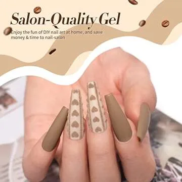 Born Pretty Brown Gel Nail Polish Skin Tone Nude Gel Polish Roasted Chestnuts Chocolate Gel Polish Collection Neutral Beige Khaki Gel Nail Polish Set Fall Winter Gel Nail Polish