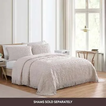Beatrice Home Fashions Blush Chenille Bedspread Queen