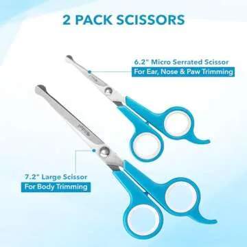BOSHEL Professional Premium Pet Grooming Scissors Set with Safety Tips
