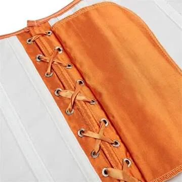 Stylish Lace Up Satin Corset for Women in Large Orange