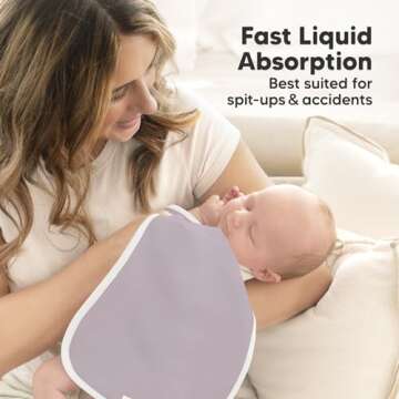 Organic Burp Cloths for Baby Boys and Girls - 5-Pack Super Absorbent Burping Cloth, Burp Clothes, Soft & Plush, Newborn Milk Spit Up Rags, Burpy Cloth Bib for Unisex, Burping Rags(Muted Pastel)