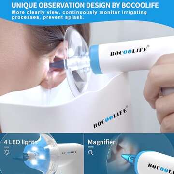 BOCOOLIFE Electric Ear Wax Removal Kit – Water Flushing Irrigation System Ears Flush Cleaner Power...
