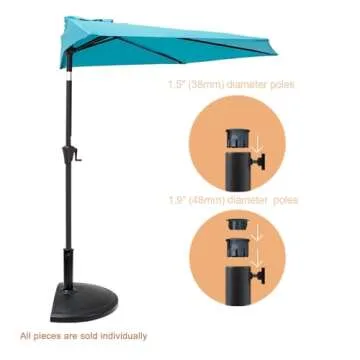 C-Hopetree 20 lb Half Round Heavy Duty Base Stand Weight for Outdoor Patio Market Umbrella, Black