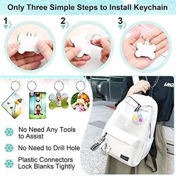 Craft 120Pcs Sublimation Keychains for DIY Gifts