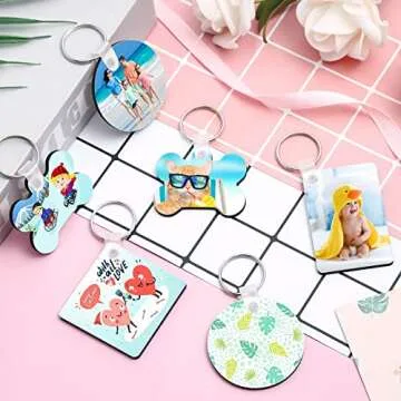 Craft 120Pcs Sublimation Keychains for DIY Gifts