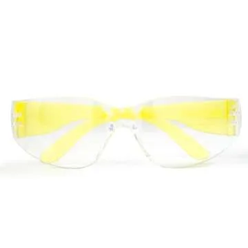 JORESTECH Eyewear Protective Safety Glasses, Polycarbonate Impact Resistant Lens Pack of 12 (Clear, Yellow)