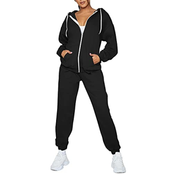 TOLENY Stylish Women's Two Piece Workout Set - Hoodie & Jogger Pants