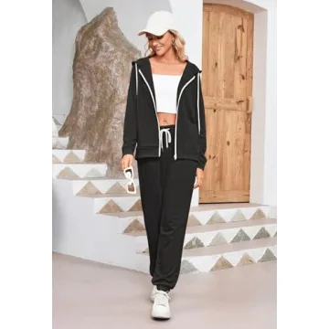 TOLENY Women's Two Piece Workout Set - Hoodie & Joggers