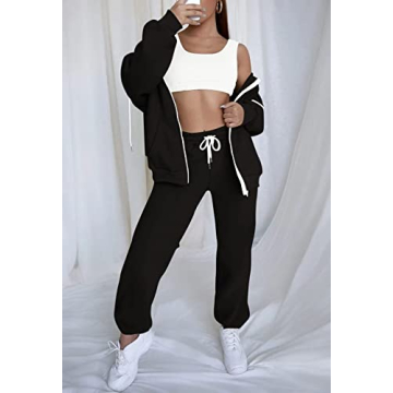 TOLENY Women's Two Piece Workout Set - Hoodie & Joggers