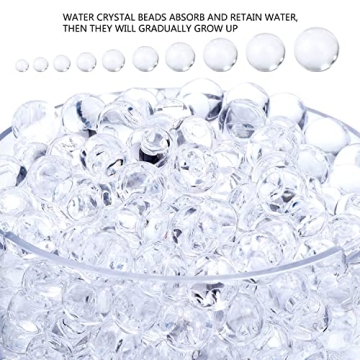 EBOOT 10000 Pieces Gel Soil Water Crystal Beads Gel Jelly Water Gems Vase Filler (Clear)