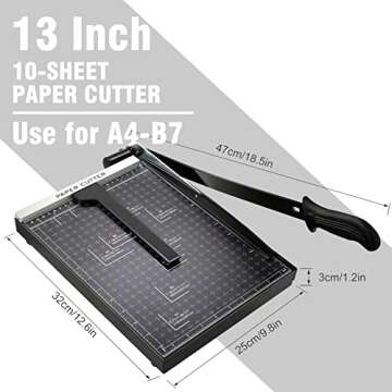 Paper Cutter Heavy Duty 13" Cut Length Professional Paper Trimmer 11-Sheet Capacity Guillotine Paper...