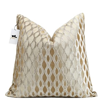 Elegant 22x22 Velvet Pillow Covers in Beige Gold for Living Spaces