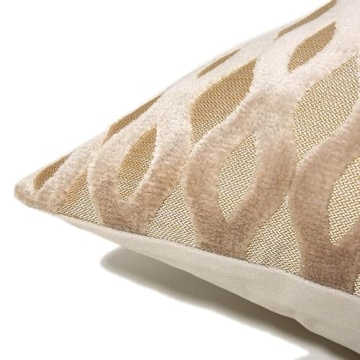 Luxurious 22x22 Beige Gold Velvet Pillow Covers for Home