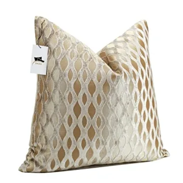 Luxurious 22x22 Beige Gold Velvet Pillow Covers for Home