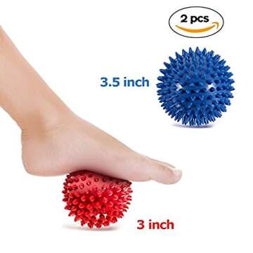 VORNNEX Pack of 2 Spiky Hard Massage Balls - Foot Arch Trainer Plantar Fasciitis, Muscle Massager Ba...