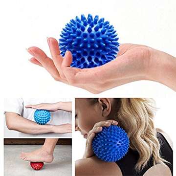 VORNNEX Pack of 2 Spiky Hard Massage Balls - Foot Arch Trainer Plantar Fasciitis, Muscle Massager Ball Exercise