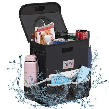 njnj Waterproof Car Trash Can Garbage Bin,Super Large Size Auto Trash Bag for Cars with Lid and Storage Pockets,Leak Proof Vehicle Car Organizer Hanging