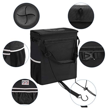 njnj Waterproof Car Trash Can Garbage Bin,Super Large Size Auto Trash Bag for Cars with Lid and Storage Pockets,Leak Proof Vehicle Car Organizer Hanging