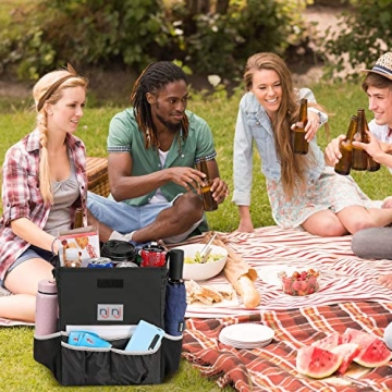 njnj Waterproof Car Trash Can Garbage Bin,Super Large Size Auto Trash Bag for Cars with Lid and Storage Pockets,Leak Proof Vehicle Car Organizer Hanging