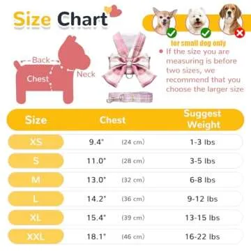 AXIIJGL Adjustable Dog Harness for Small Dogs with Bow