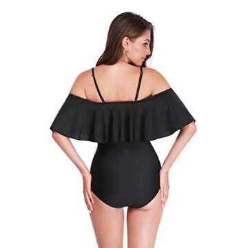 Stylish Maternity Off-Shoulder Swimsuit for Moms