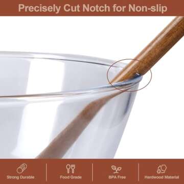 ROSOS Wooden Cooking Utensils, 6 Pieces Natural Acacia Wooden Spoons For Cooking with Non Stick & He...