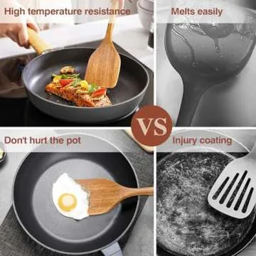 Elegant ROSOS Wooden Cooking Utensil Set - 6 Pieces