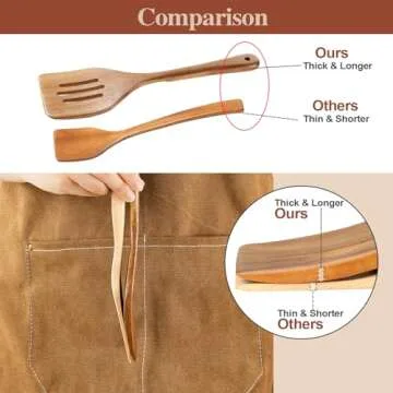 Elegant ROSOS Wooden Cooking Utensil Set - 6 Pieces