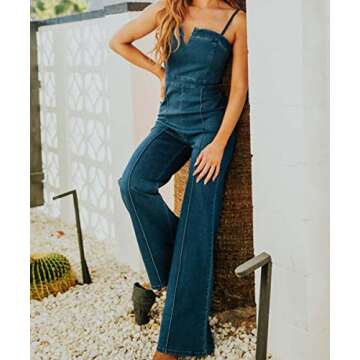 Glkaend Denim Jumpsuit for Women Sexy Sleeveless Slim Fit High Waist Fashion Jean Pants Rompers