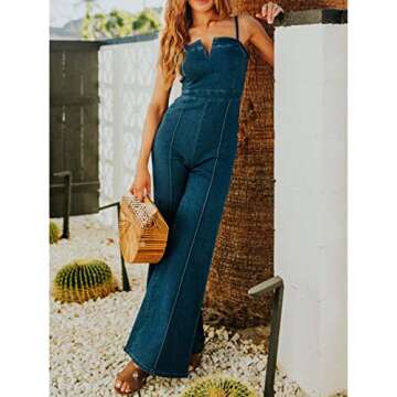 Glkaend Denim Jumpsuit for Women Sexy Sleeveless Slim Fit High Waist Fashion Jean Pants Rompers