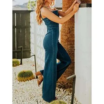 Glkaend Denim Jumpsuit for Women Sexy Sleeveless Slim Fit High Waist Fashion Jean Pants Rompers
