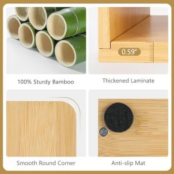 Bamboo Mail Organizer with 4 Slots for Clutter-Free Desk