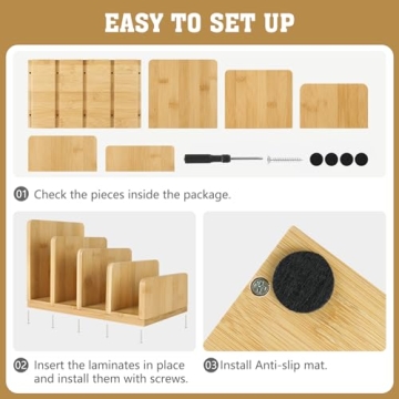Bamboo Mail Organizer with 4 Slots for Clutter-Free Desk