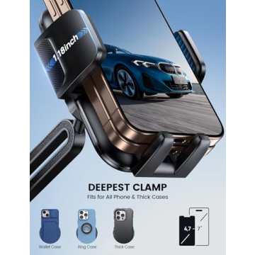 Lamicall Cup Holder Phone Holders for Your Car - [Thick Cases Friendly] Universal Adjustable Car Cell Phone Holder Mount for Truck Golf Cart iPhone Samsung Google and All 4-7" inches Smartphones