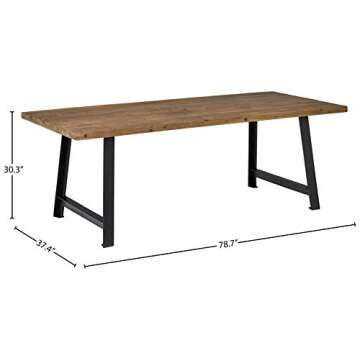 Buy Rivet Rustic Industrial Wood Dining Table - 86.6"
