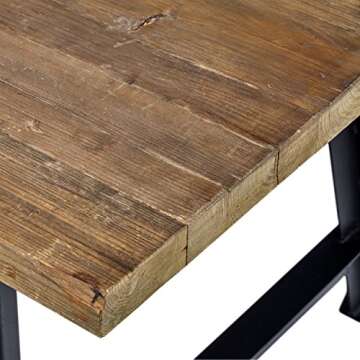Buy Rivet Rustic Industrial Wood Dining Table - 86.6"