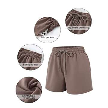 SUNBS 3 Pack Womens Sweat Shorts Casual Lounge Cotton Shorts Trendy Summer Running High Waisted Athl...
