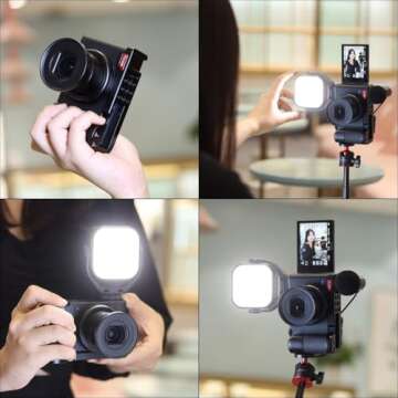 ZV-1 Camera Handle Grip Bracket for Sony ZV-1 Camera, Support Vertical Tripod Mount YouTube Video Sh...